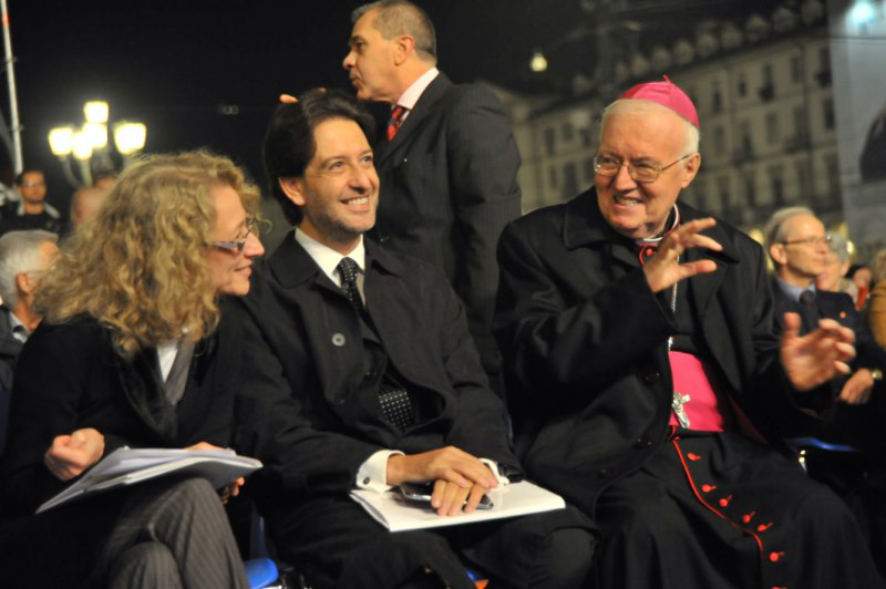 Il vicesindaco Elide Tisi, il presidente nazionale Martinez e mons. Cesare Nosiglia