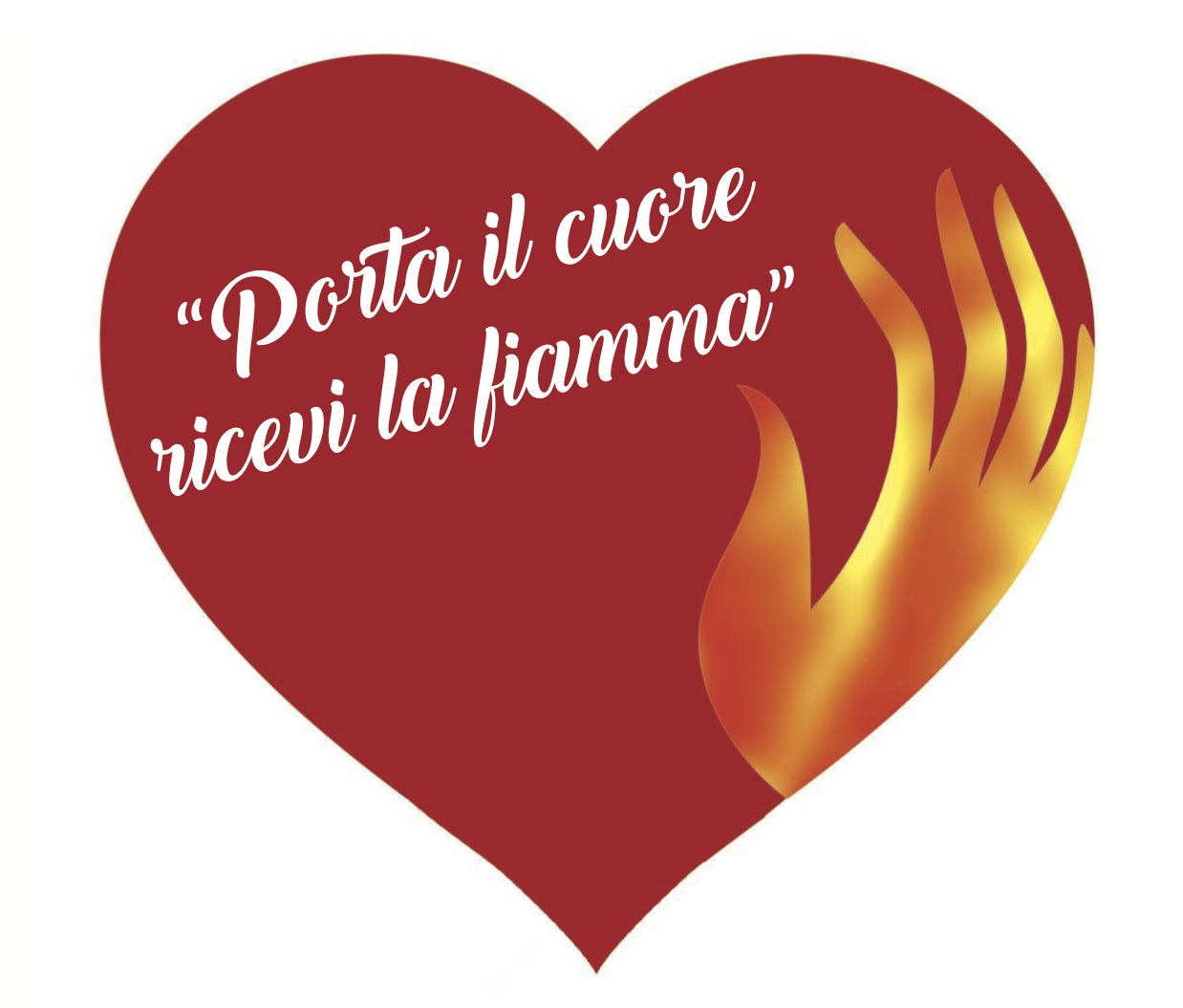 Porta il cuore ricevi la fiamma cuore 