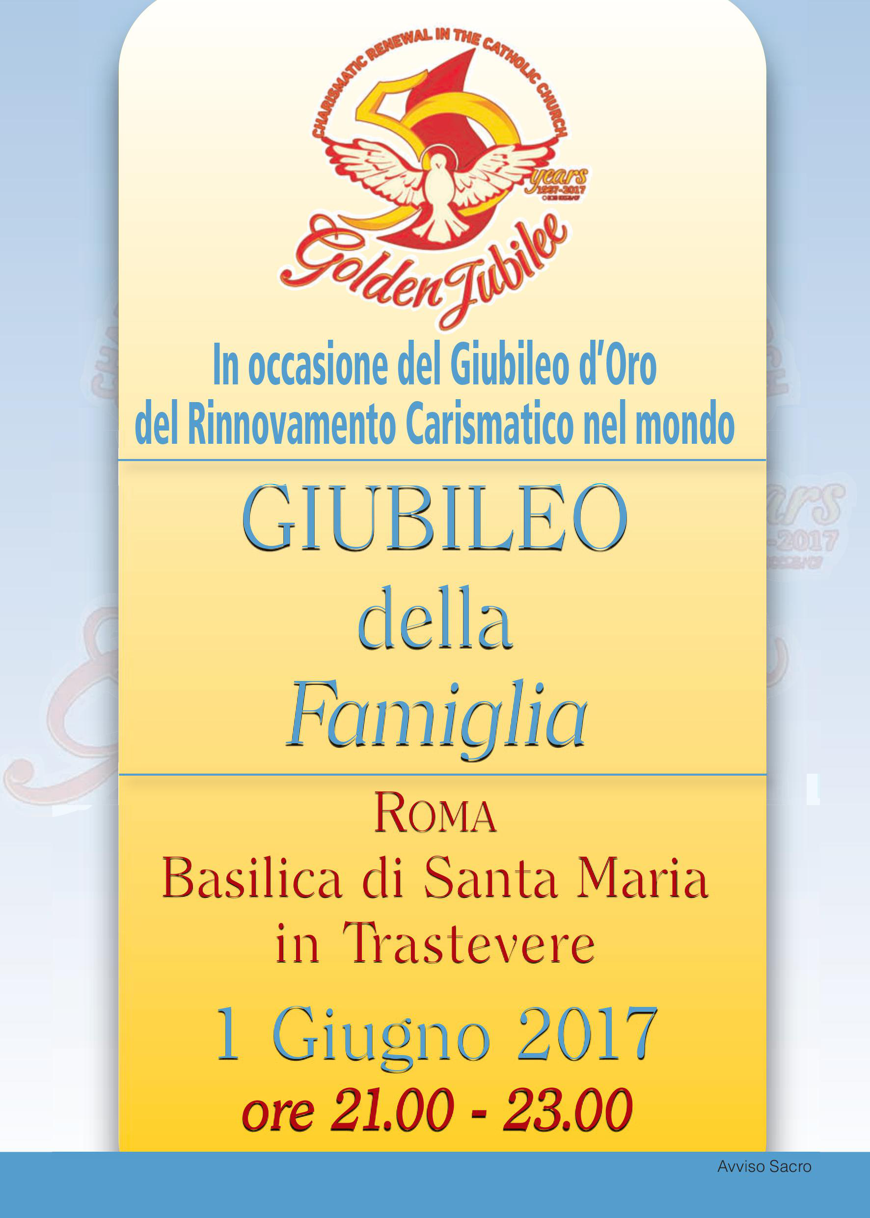 Giubileo della famiglia 1 giugno 2017