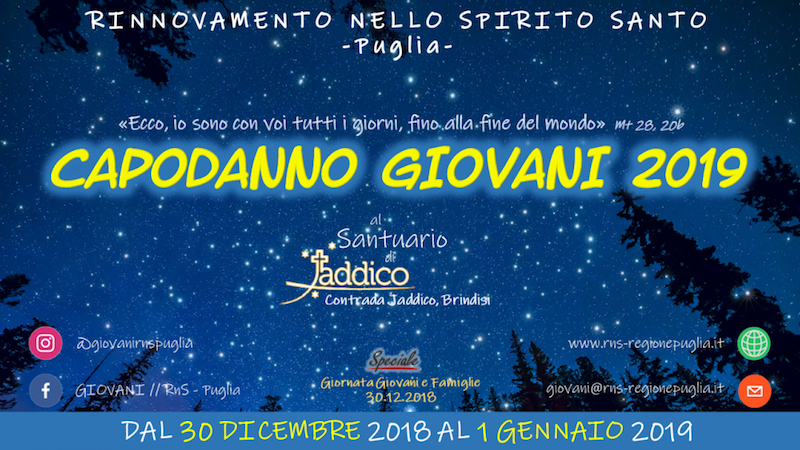 Fine Anno 2018 Giovani RnS in Puglia
