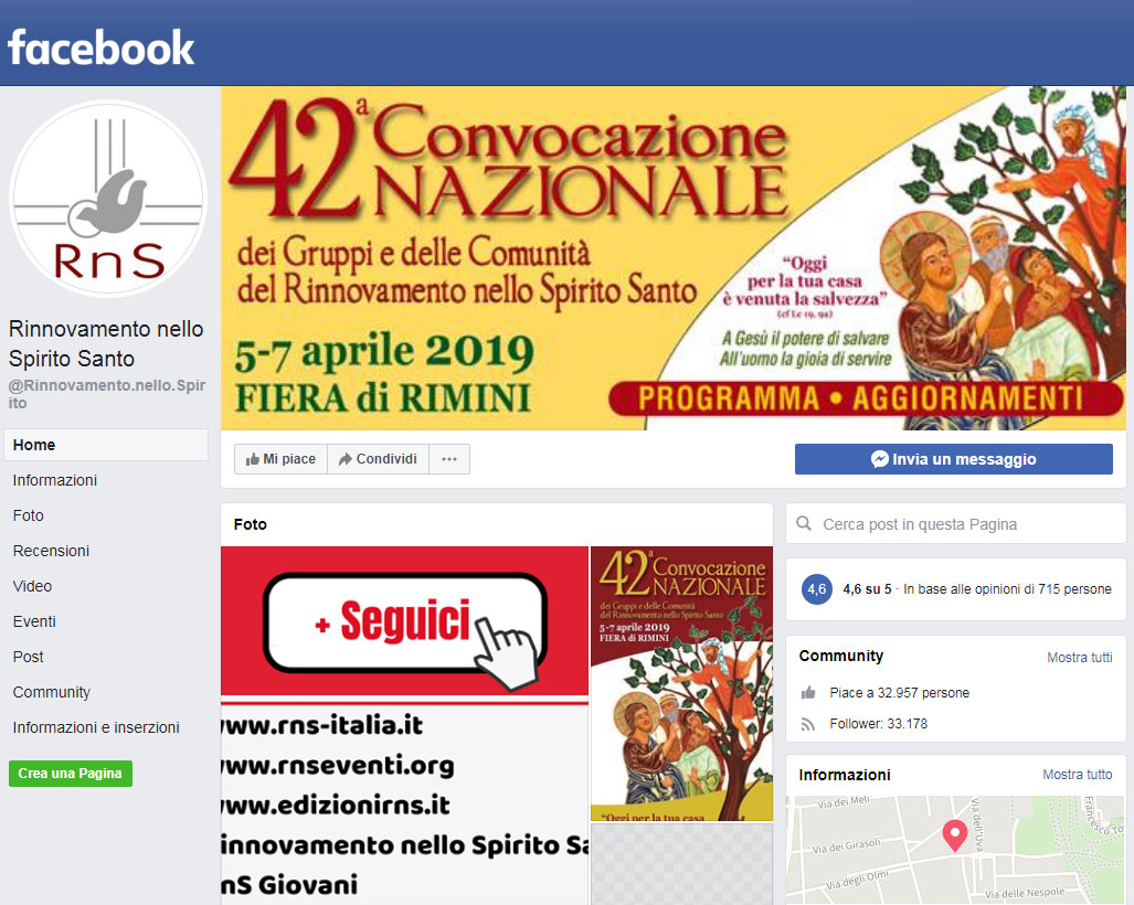 Pagina FB del RnS
