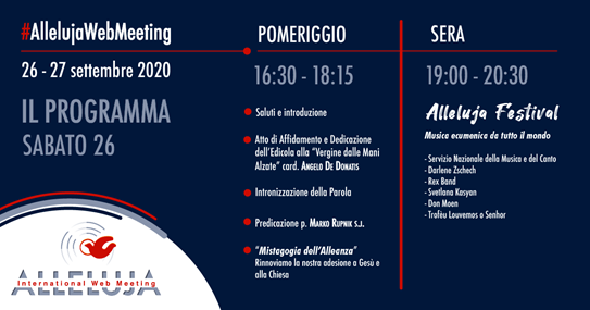Alleluja International Web Meeting - Programma sabato