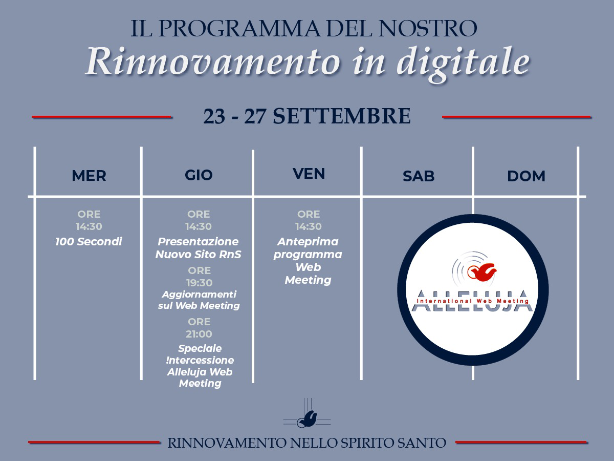 Programma Rinnovamento InDigitale 23-27 settembre 2020