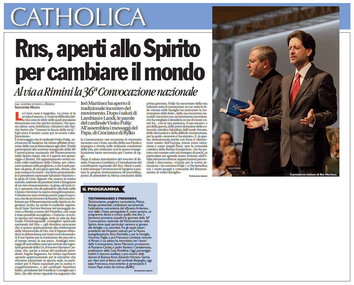 Rns, aperti allo Spirito per cambiare il mondo