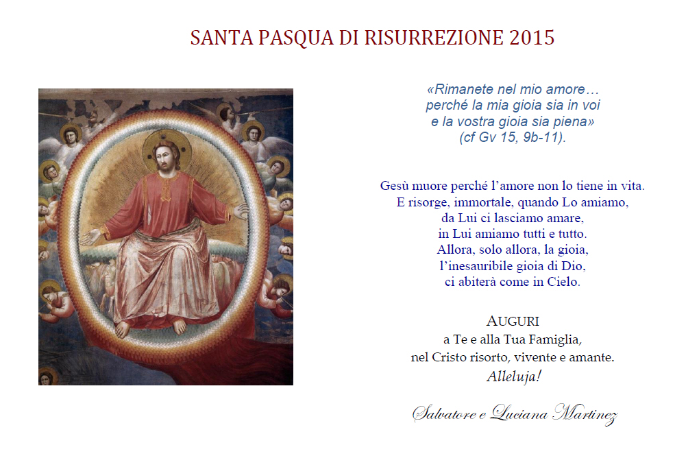 Santa Pasqua di Risurrezione 2015