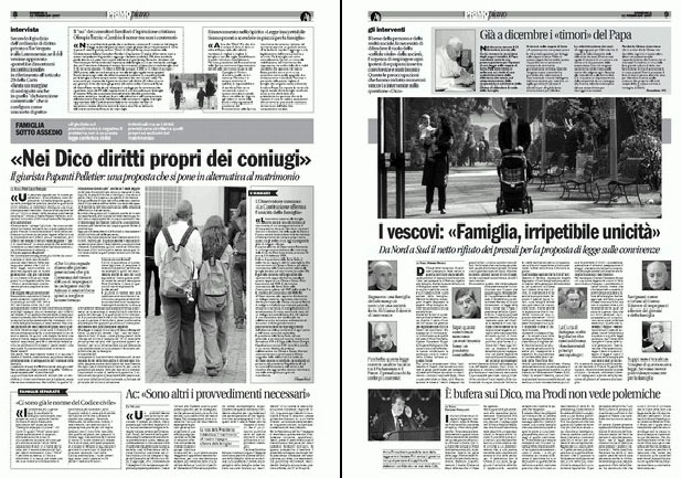 Pagine 8 e 9 di Avvenire del 11-02-2007