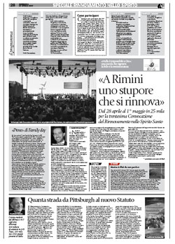 Clicca per ingrandire... - Il paginone relativo alla scorsa Convocazione Nazionale RnS, pubblicato nel 2007 su Avvenire